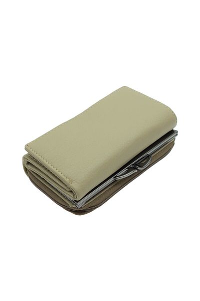 OEM Women's wallet, Beige, made of genuine leather, TITA, 14 x 8 x 4 cm - PR350