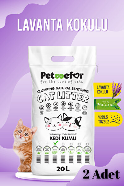 Petefor 20 LT Lavantalı Kedi Kumu X2 Adet