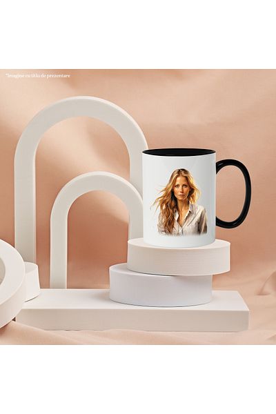 StoryGift Romania Mug With Gwyneth Paltrow, Actress, Celebrity, Movies, Multicolor 330 ml, Ceramic, With