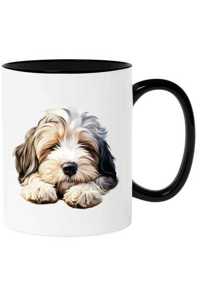 StoryGift Romania Cana cu un catel blanos care doarme lat | pe labe | ilustra...