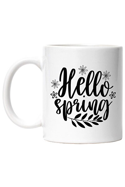 StoryGift Romania Cana cu floricele si cu mesajul in engleza "Hello, spring" ...