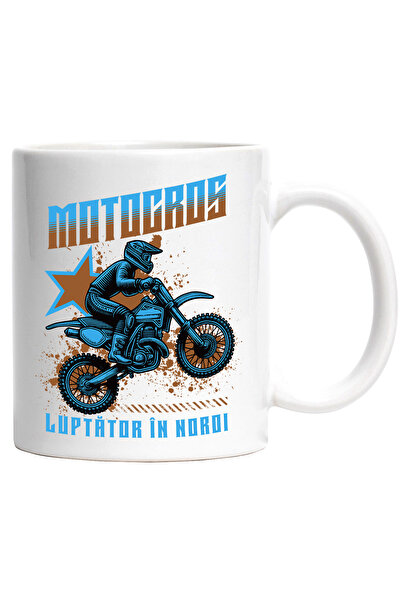 StoryGift Romania Cana luptator în noroi barbat motocros sport viteza, 330ml,...