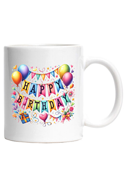 StoryGift Romania Cana cu mesajul "Happy birthday" | ilustratie | cadou | bal...