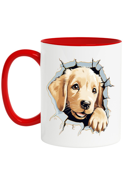 StoryGift Romania Cana cu Golden Retriever care scoate capul prin zid, caine,...