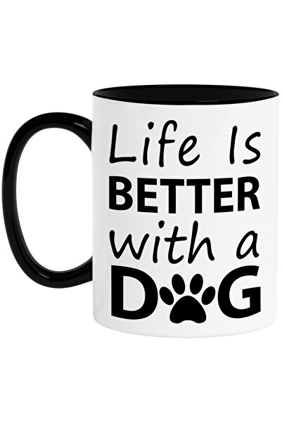 StoryGift Romania Cana pentru iubitorii de caini cu mesajul "Life is better w...