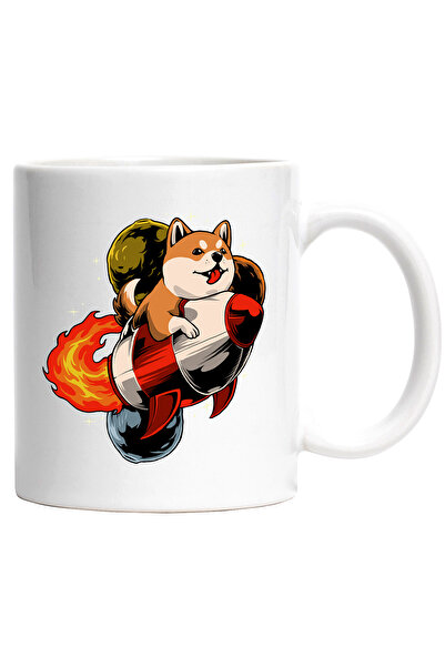 StoryGift Romania Cana Cu Catel, Shiba Inu, Racheta, Foc, Multicolor 330 ml, ...