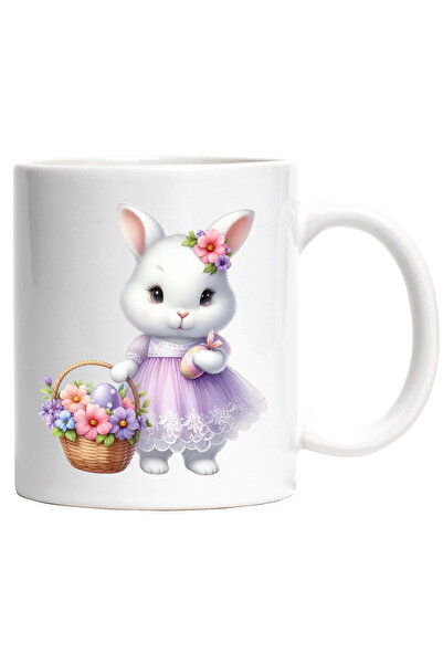 StoryGift Romania Cana cu o iepuroaica vesela | ilustratie | cosulet cu flori...