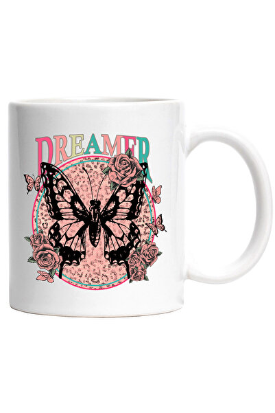 StoryGift Romania Cana cu fluture in centru si cu trandafiri cu mesajul "Drea...