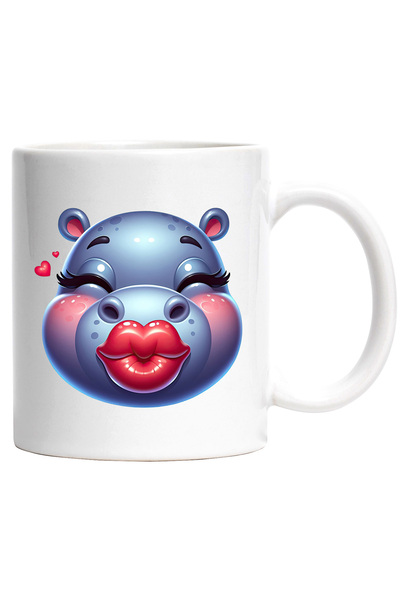 StoryGift Romania Cana cu o femela hipopotam care da un pupic | ilustratie | ...