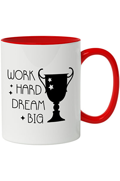 StoryGift Romania Cana Cu Mesaj In Engleza Work Hard Dream Big, Trofeu, Stele...