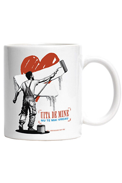 StoryGift Romania Cana cu Barbat Zugrav inima stearsa Text Uita De Mine Nu Te...