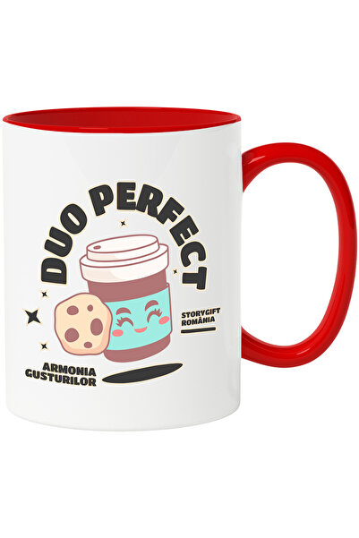 StoryGift Romania Cana duo perfect energie cafea si prajitura, 330ml, Ceramic...