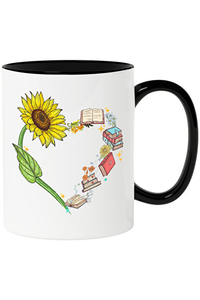 StoryGift Romania Cana cu multe carti si cu floarea-soarelui care formeaza o ...