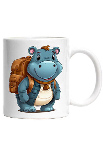 StoryGift Romania Cana cu un hipopotam vesel explorator | ilustratie | pleaca...