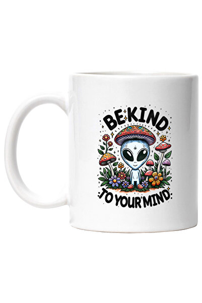 StoryGift Romania Cana cu mesajul "Be kind to your mind", stilul hippie, cult...