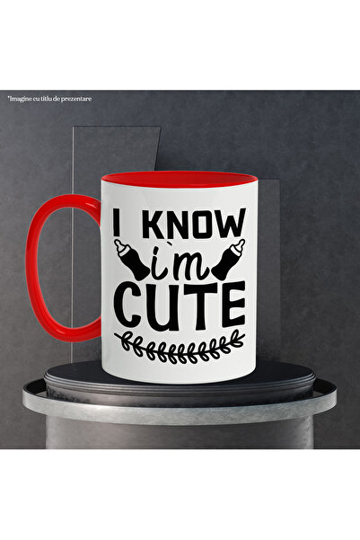 StoryGift Romania Mug for babies who know they are cute with Red Handle, With Red Handle STG,STG,STG