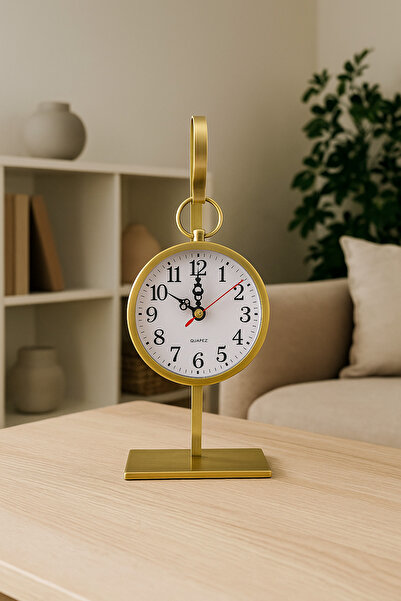 AZELON METAL ESKİTME DEKORATİF OFİS EV MASA SAATİ