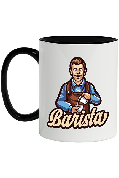 StoryGift Romania Cana Cu Barista, Cafea, Barbat, Ceasca, Sort, Camasa, Multi...