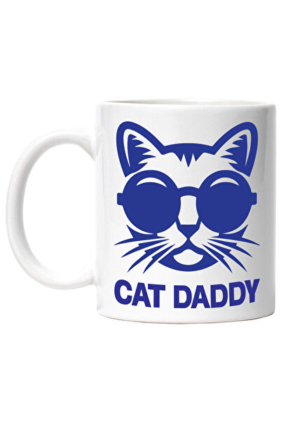 StoryGift Romania Cana cu o pisicuta cu ochelari si textul "Cat daddy" - tati...