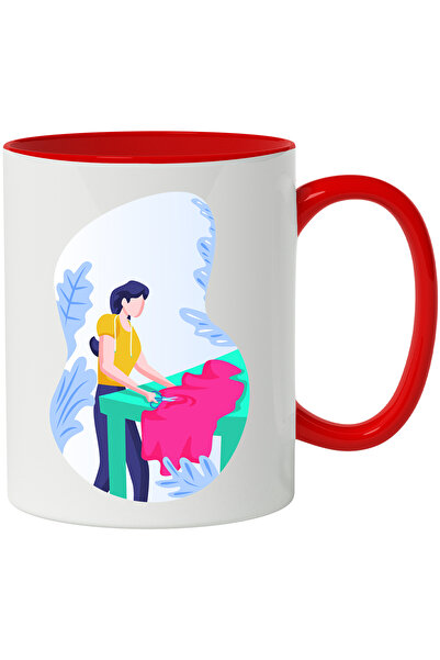 StoryGift Romania Cana Cu Croitorie, Foarfeca, Material, Haina, Multicolor 33...