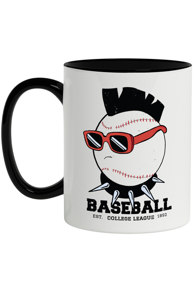 StoryGift Romania Cana Cu Mesaj In Engleza Baseball, Minge, Ochelari, Punk, M...