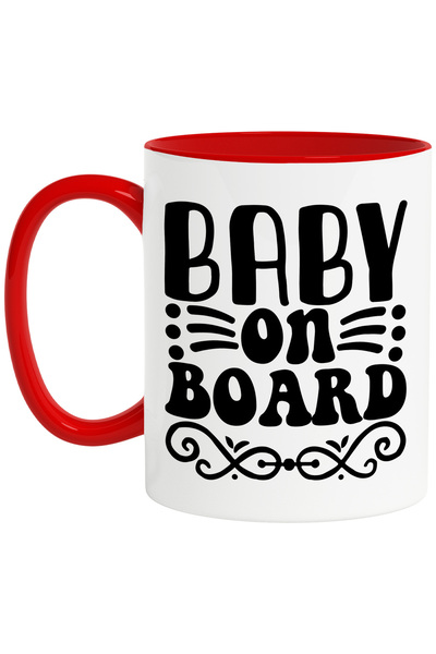 StoryGift Romania Cana cu ilustratie afisand textul in engleza "Baby on board...