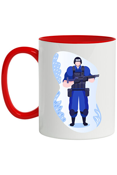 StoryGift Romania Cana Cu Politist, Casca, Arma, Multicolor 330 ml, Ceramica ...