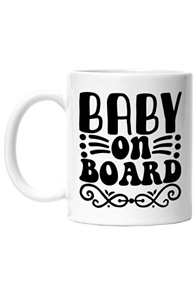 StoryGift Romania Cana cu ilustratie afisand textul in engleza "Baby on board...