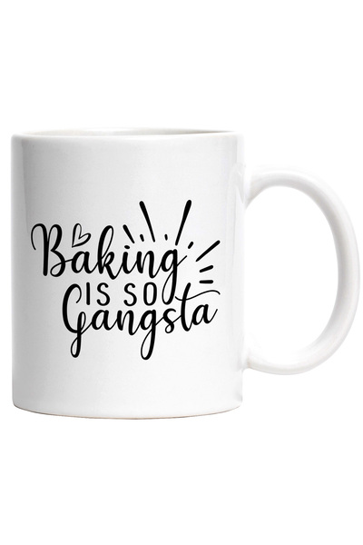 StoryGift Romania Cana cu inimioara si mesajul "Baking is so gangsta" - coace...
