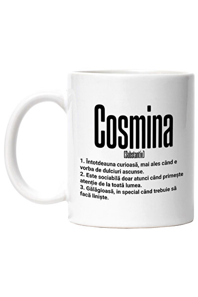 StoryGift Romania Cana Cu Numele Cosmina, si Mesaj Amuzant, Curioasa, Sociabi...