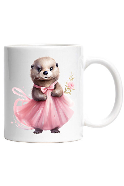 StoryGift Romania Cana cu o vidra care poarta o rochie | ilustratie | roz | f...