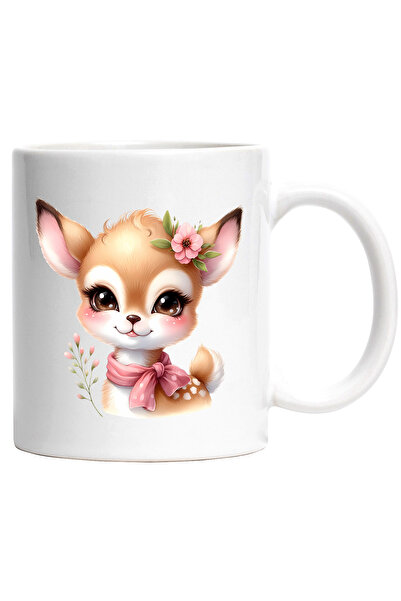 StoryGift Romania Cana cu o caprioara micuta | ilustratie | copilarie | floar...