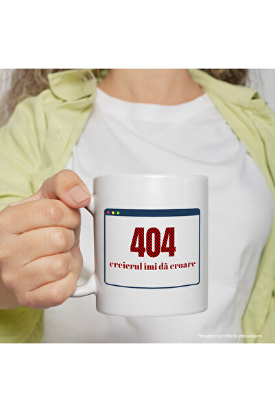 StoryGift Romania Cana Tabel Computer Text Creierul Imi Da Eroare, 330ml, Ceramic Cu Maner Alb, Cu Mane,stg