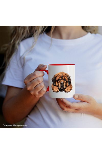 StoryGift Romania Mug with a little disappointed furry dog ​​| illustration | needs care | for, With, STG