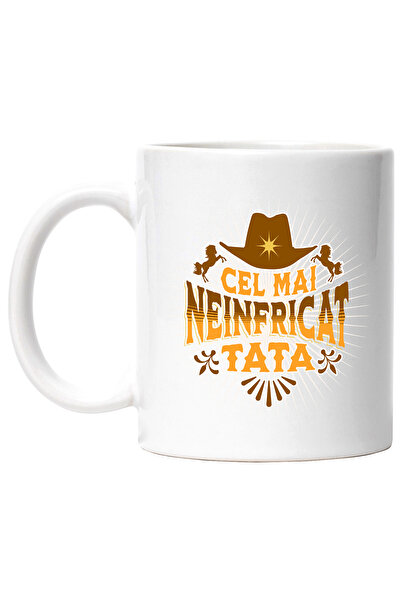 StoryGift Romania Cana palarie de cowboy familieTata-neinfricat, 330ml, Ceram...