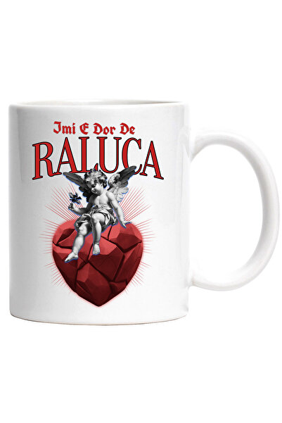 StoryGift Romania Cana cu Inger Cu Aripi Si Flori pe Inima DE Piatra text Imi...