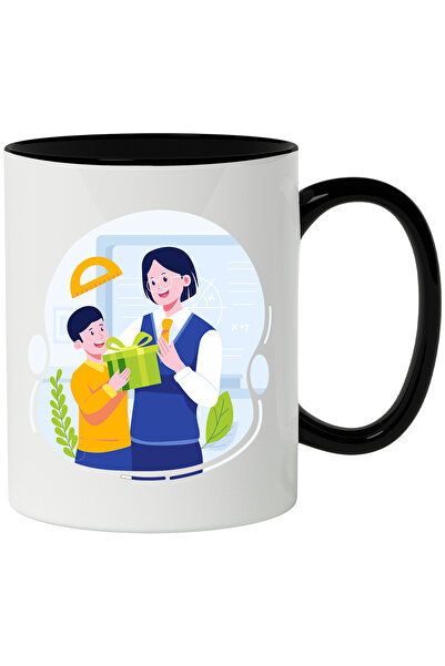 StoryGift Romania Cana Cu Profesor, Elev, Echer, Ochelari, Multicolor 330 ml,...