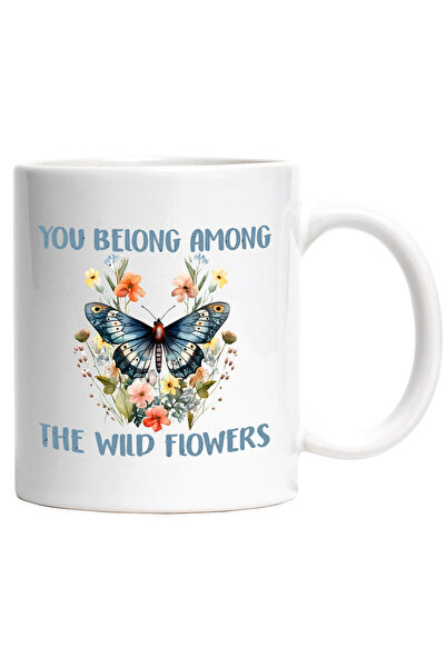StoryGift Romania Cana cu fluture si cu flori multicolore cu mesajul "You bel...