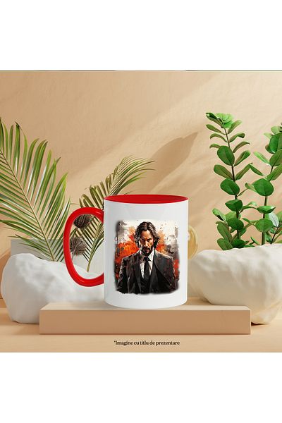 StoryGift Romania John Wick Mug, Fictional Character, Movies, Explosion, Multicolor 330 ml, Ceramic, With