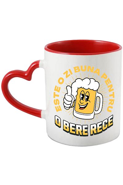 StoryGift Romania Beer Mug with Text It's a Good Day for a Cold Beer, Ceramic, 3, With ,STG