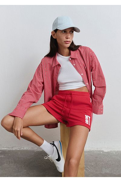 Mavi Ny91 bedruckte rote Shorts 1410198-80638