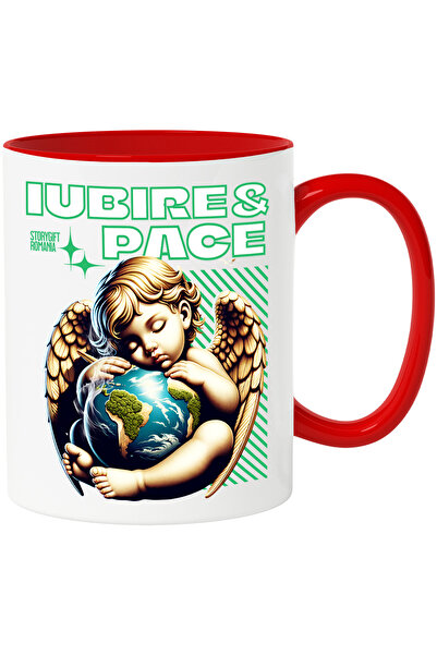 StoryGift Romania Cana Bebe inger si planeta Terra iubire & pace , 330ml, Cer...