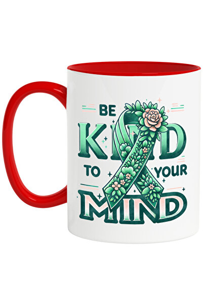 StoryGift Romania Cana cu mesajul "Be kind to your mind", flori, verde, natur...