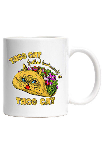 StoryGift Romania Cana cu o pisica sub forma de taco cu mesajul "Taco Cat spe...
