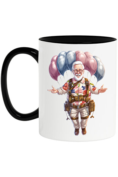 StoryGift Romania Mug with a grandfather | illustration | skydiving | thrills...
