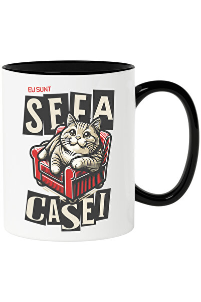 StoryGift Romania Cana Pisica Pe Fotoliu Text Haios Eu Sunt Sefa Casei Animal...