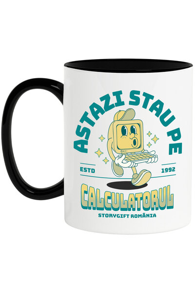 StoryGift Romania Cana cu Monitor Vintige Vesel Cu Sapca Tastatura Text In Li...