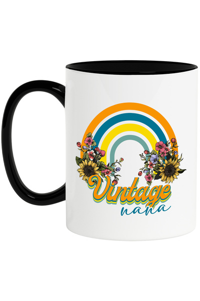 StoryGift Romania Cana cu mesajul "Vintage nana", ilustratie, stil retro, vec...