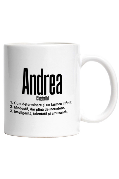 StoryGift Romania Cana Cu Numele Andrea, si Mesaj Motivational, Determinare, ...