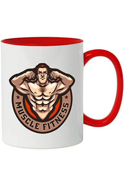 StoryGift Romania Cana Cu Muscle Fitness, Emblema, Muschi, Barbat, Stele, Gym...
